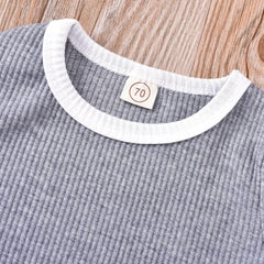Newborn Baby Girl Boy Clothes Short Sleeve Solid Color T-Shirt Shorts Set 2Pcs