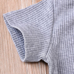 Newborn Baby Girl Boy Clothes Short Sleeve Solid Color T-Shirt Shorts Set 2Pcs